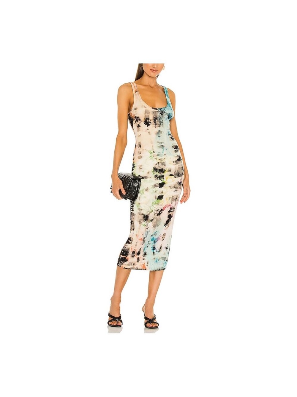 Cotton Citizen Pastel Tie-Dye Scoop Neck Midi Dress